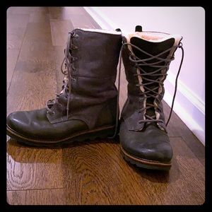 Sorel waterproof shearling lined winter boots.